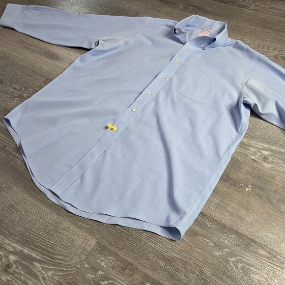 Brooks Brothers - Men's 16-33 Traditional Fit Blue Button-Down Dress Shirt - Picture 3 of 7